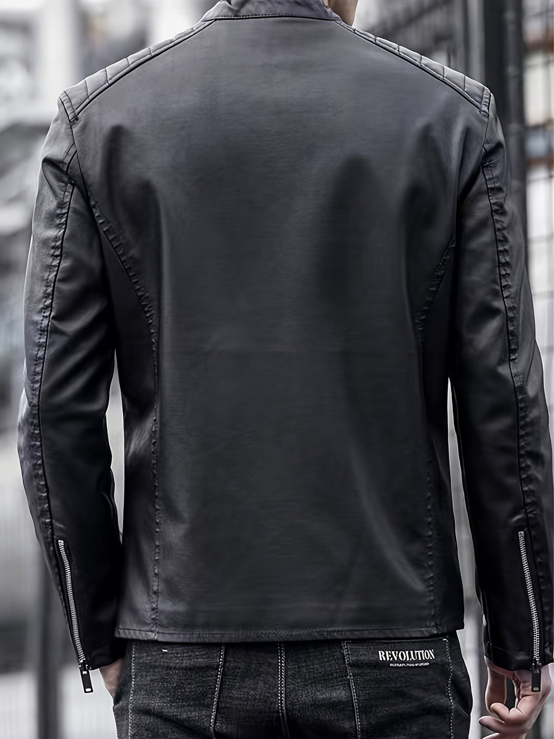 Levoire | Veste De Moto En Cuir Pu Pour Hommes Élégante Avec Poches