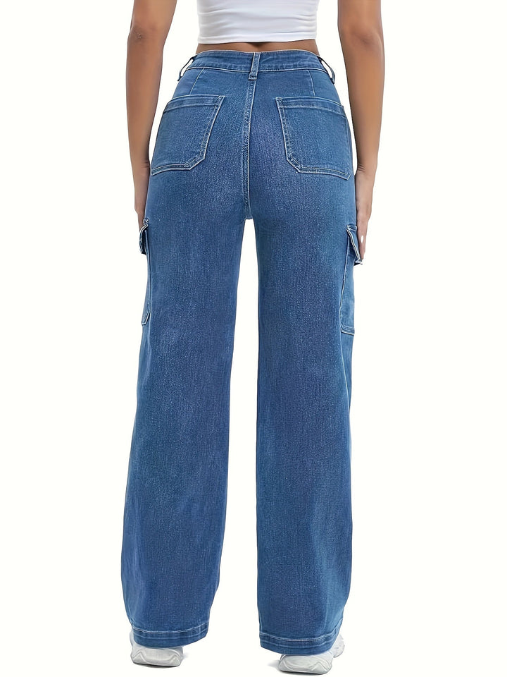 Levoire | Jeans Cargo Stretch Hauts Femme Avec Poches