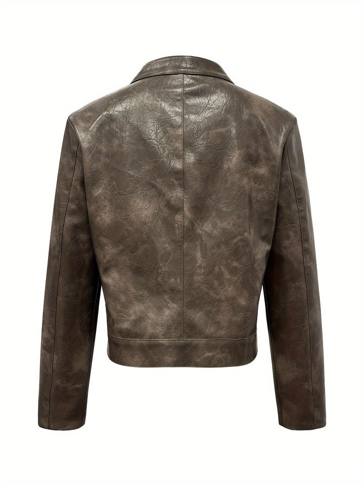 Levoire | Veste Bomber En Cuir Pu Zippée Pour Hommes