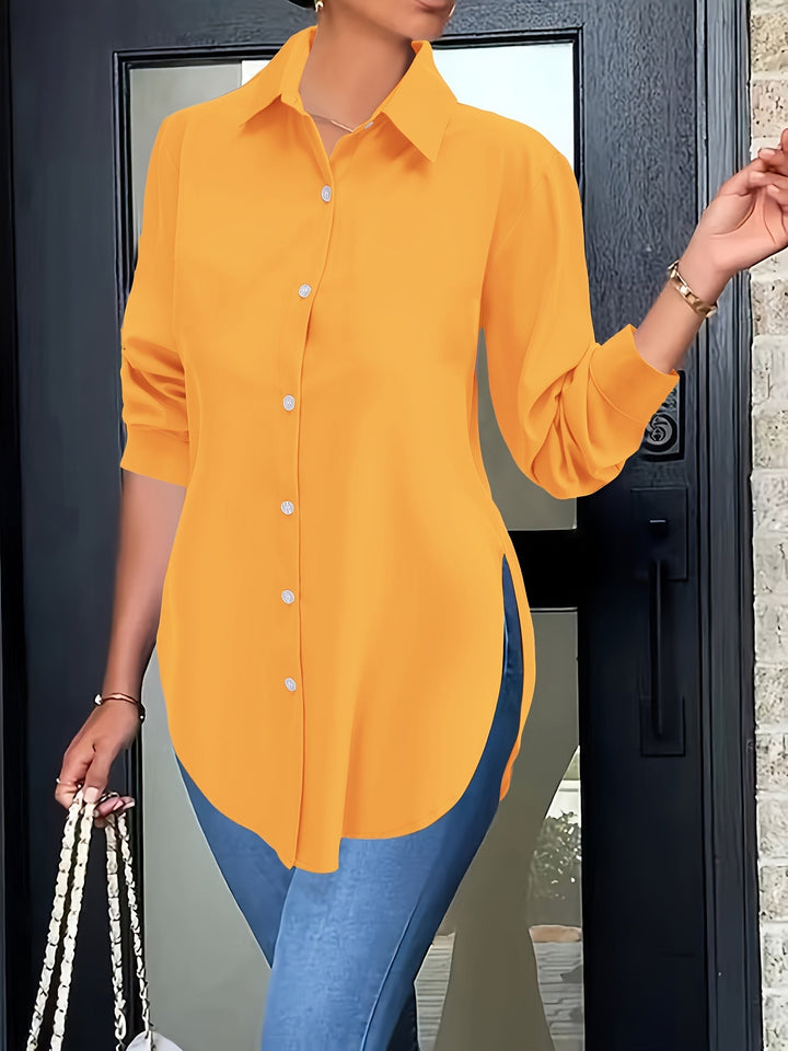 Levoire | Chemise Élégante Avec Boutonnière Divisée Et Manches Longues Jaune