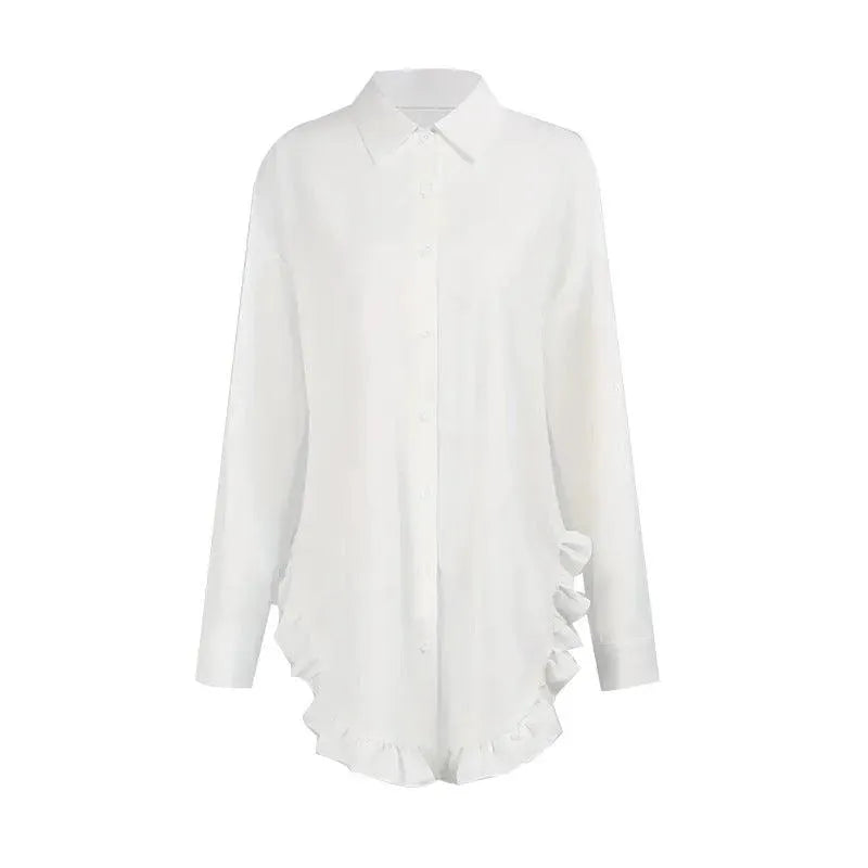 Levoire | T-shirt en dentelle blanche pour femme à forme irrégulière