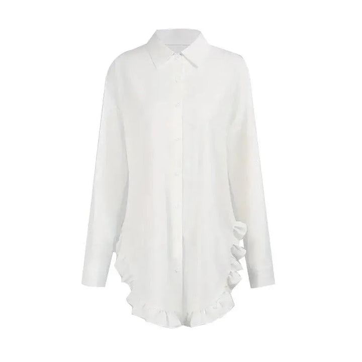 Levoire | T-shirt en dentelle blanche pour femme à forme irrégulière