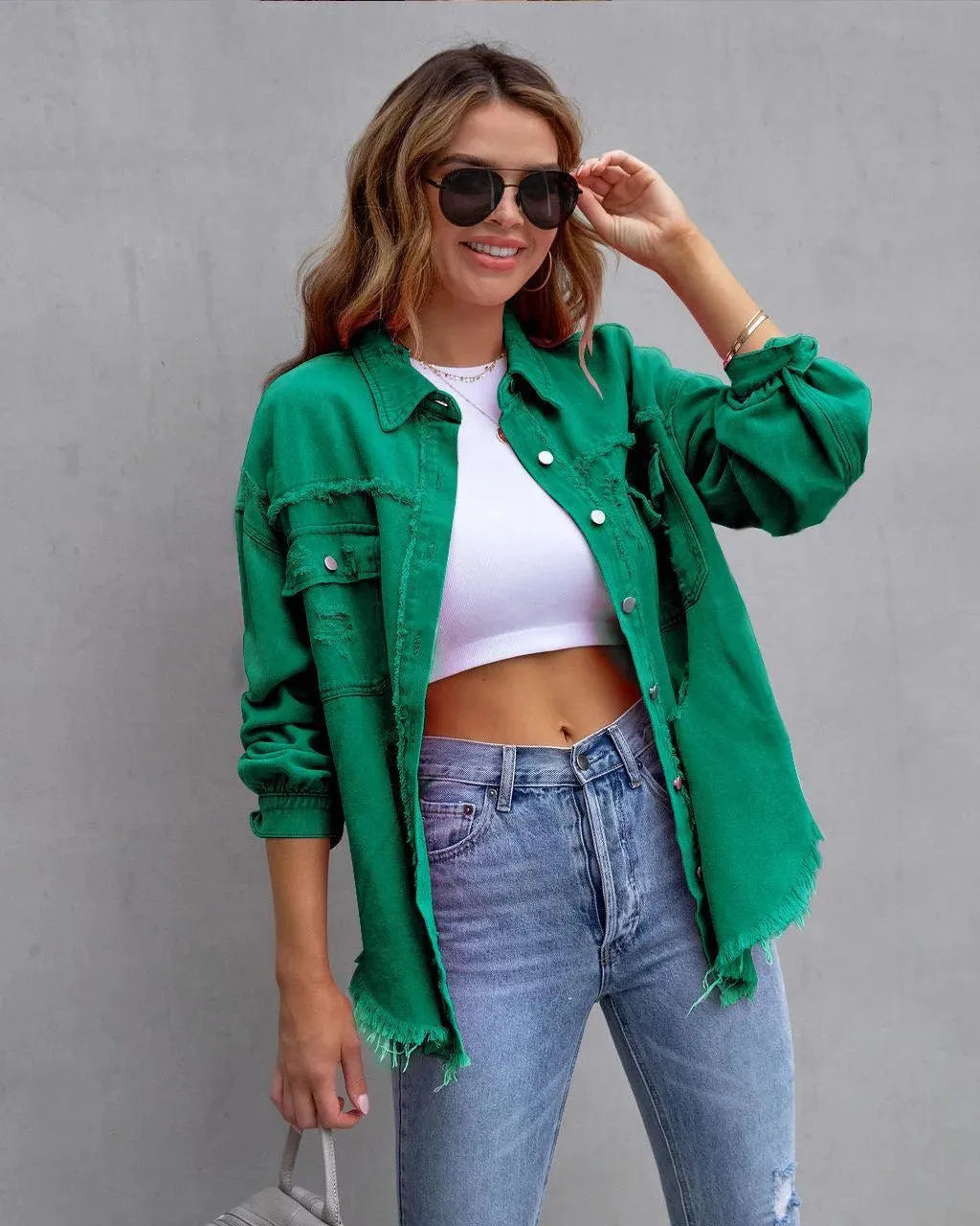 Levoire | Top en jean pour femme Vert