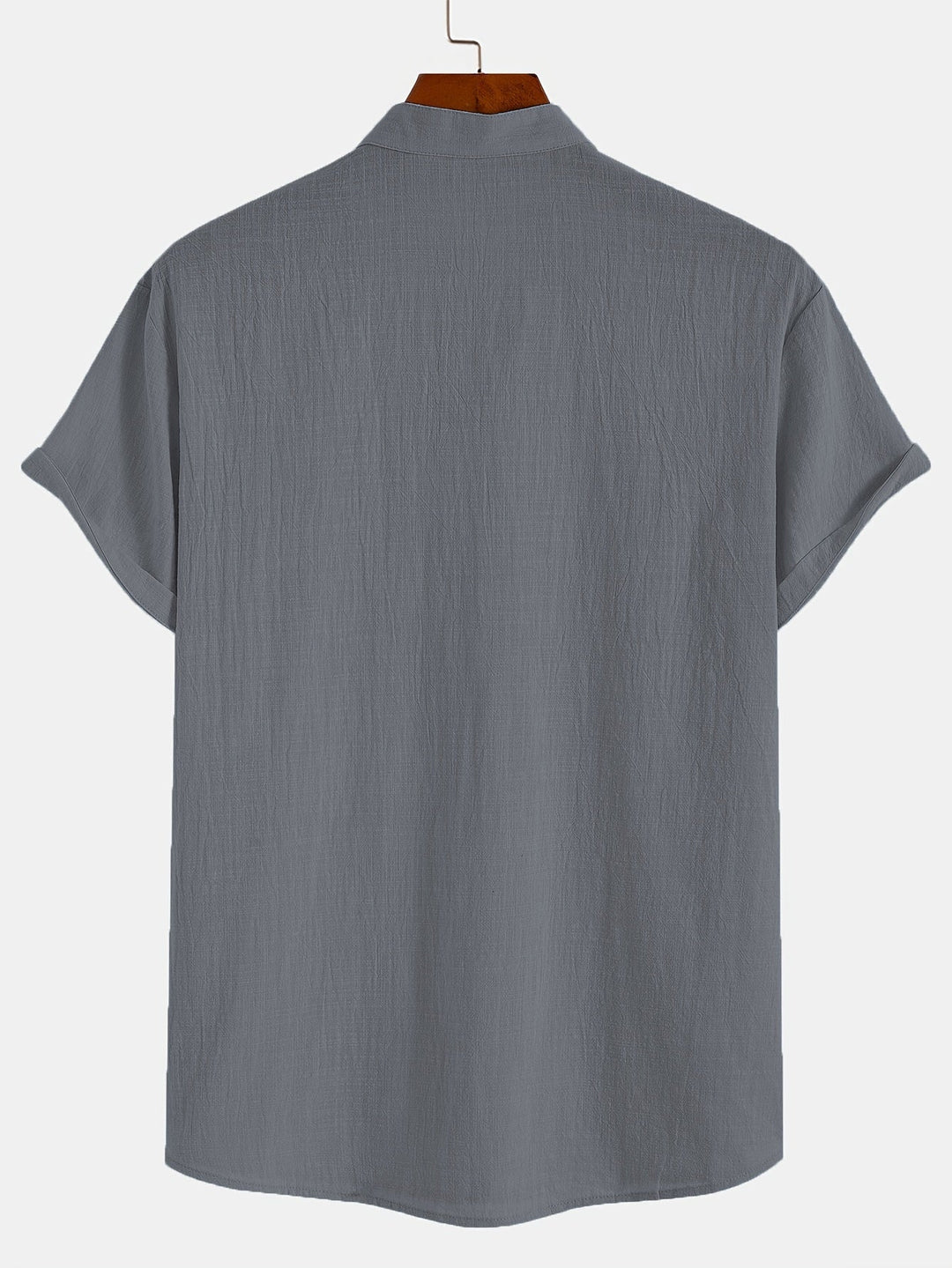 Levoire | T-Shirt Henley À Manches Courtes Unies Avec Col En V Profond