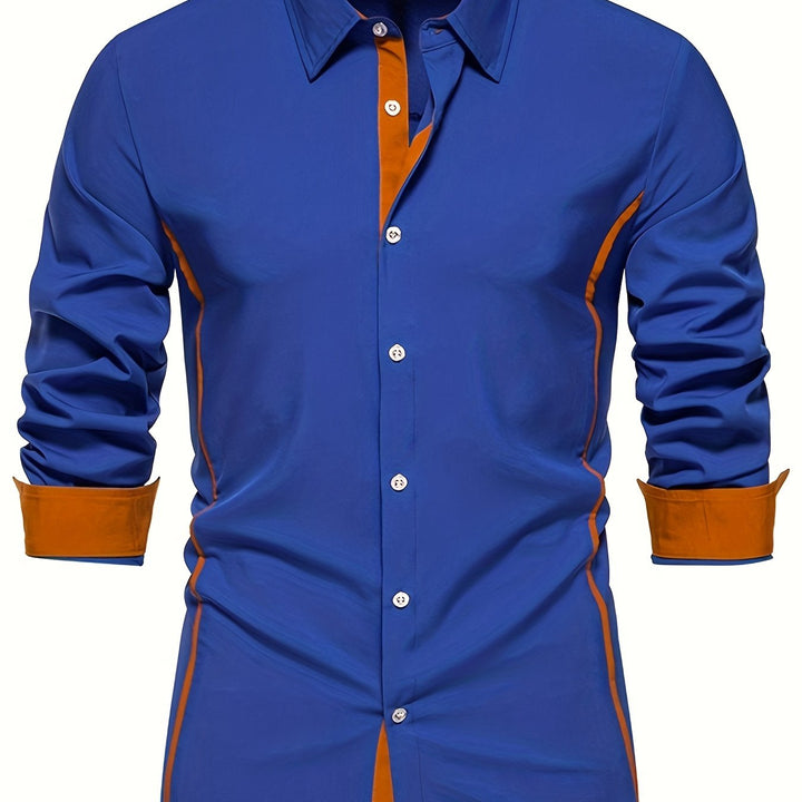 Levoire | Chemise Élégante Pour Hommes Avec Des Obstacles De Couleur Bleu