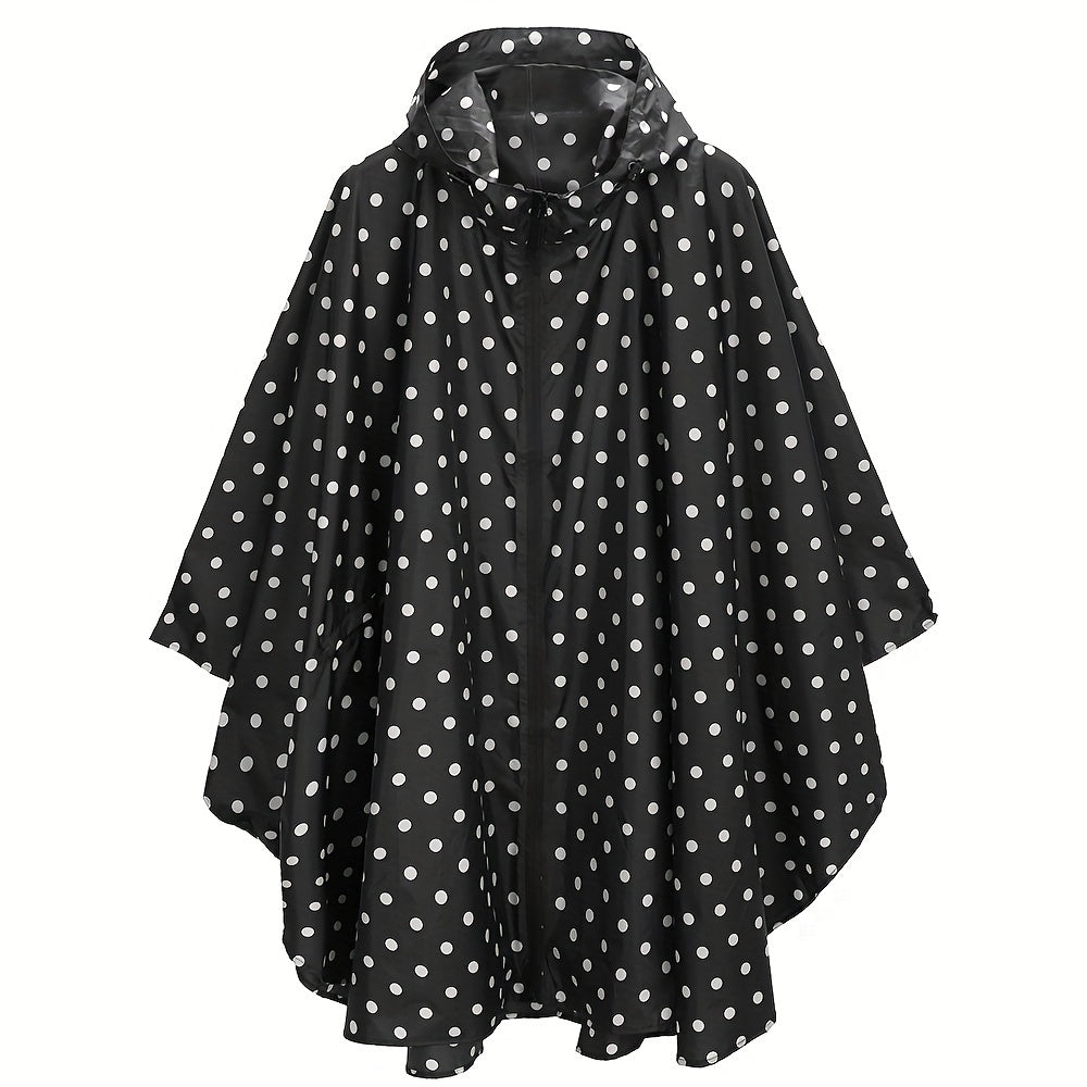 Levoire | Veste De Pluie Légère Avec Capuche Et Poche points noir et blanc