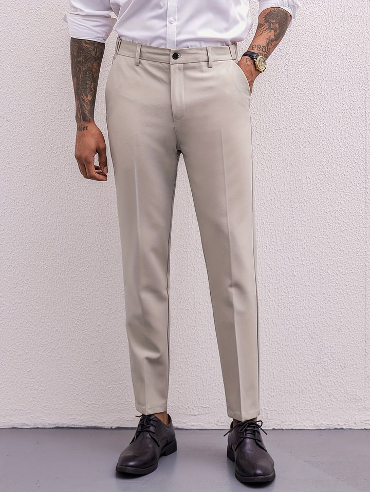 Levoire | Pantalon Slim Fit & Plissee Uni Pour Hommes Style Professionnel