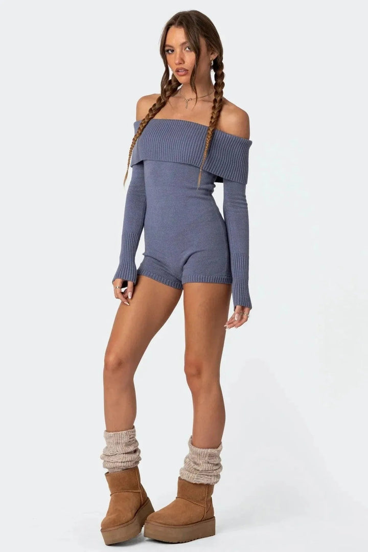 Levoire | Slim Fit Salopette à manches longues et épaule découverte