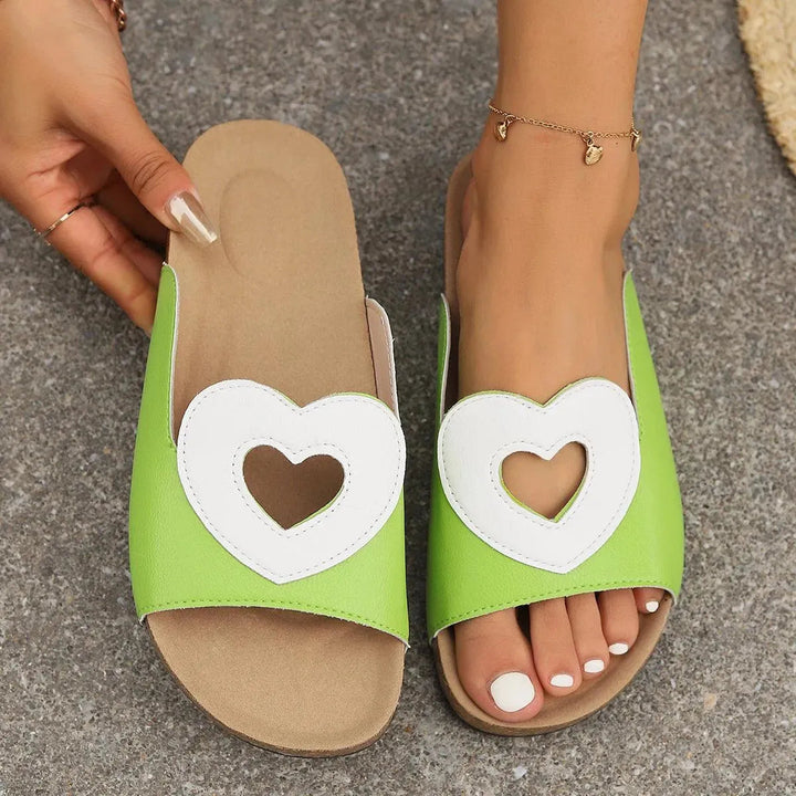 Levoire | Sandales Love avec design en forme de cœur Vert clair