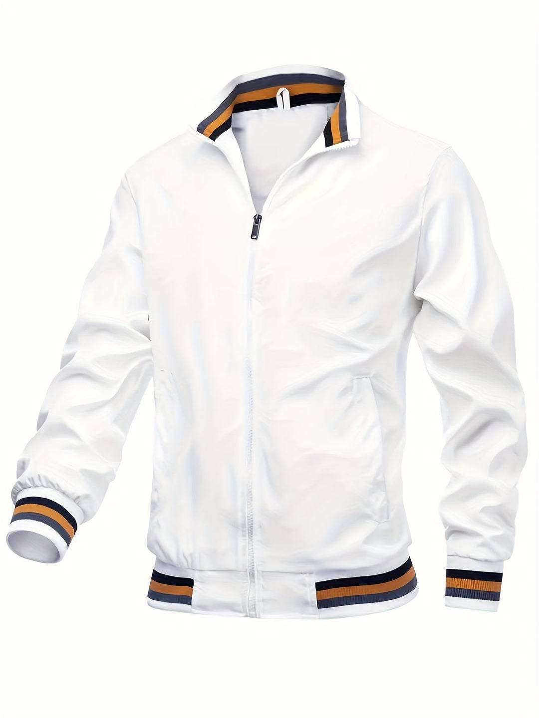 Levoire | Conception Classique Veste Bomber Coupe-Vent Blanc