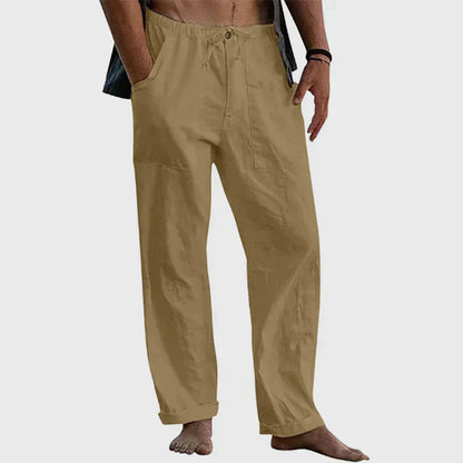 Levoire | Détente Ajustement Pantalons Légers En Lin Pour Hommes Beige clair