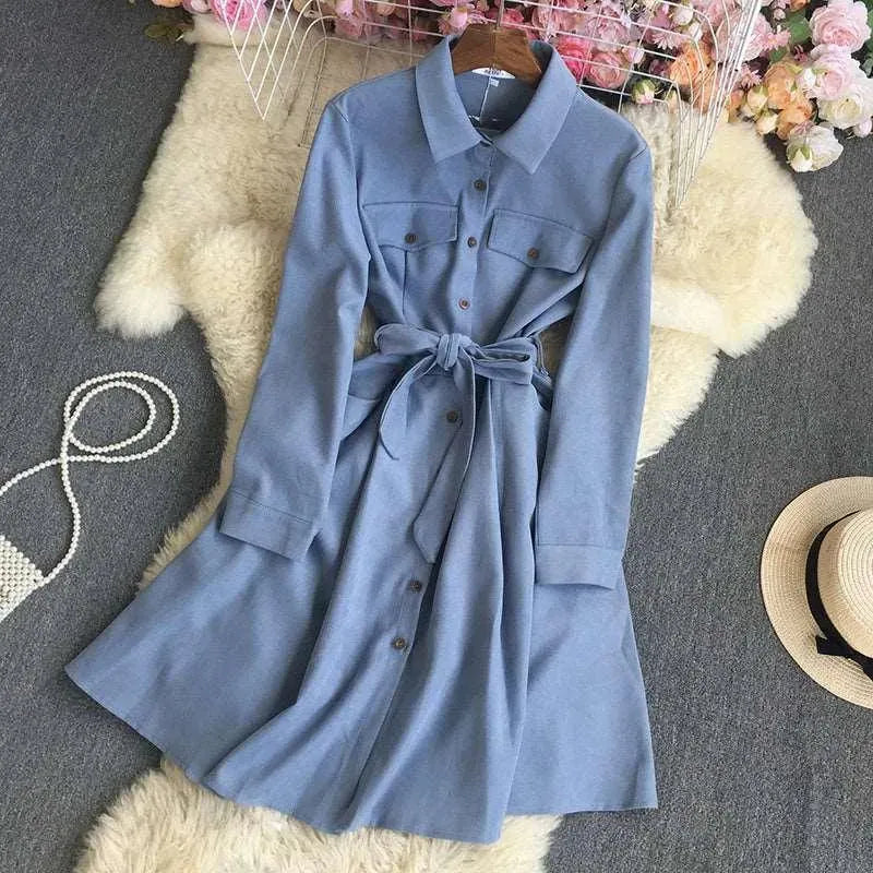 Levoire | Chemise Robe Bleu Une taille