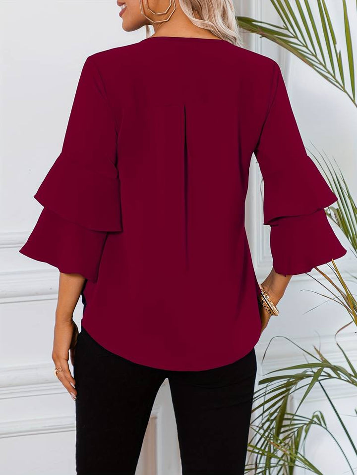 Levoire | Blouse À Encolure Ronde Et Manches Évasées
