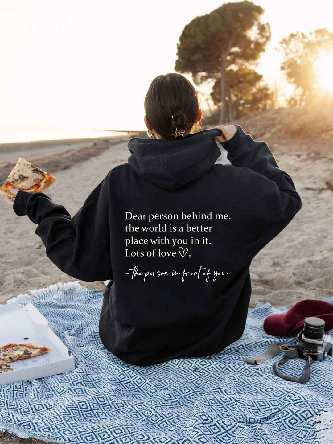 Levoire | Sweat-Shirt Surdimensionné Avec Une Citation Au Dos Noir