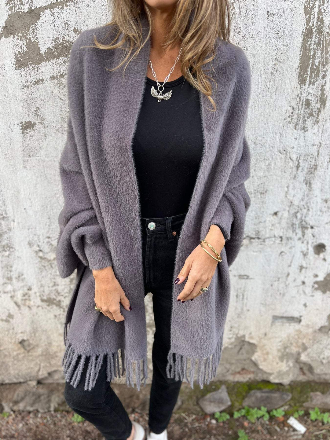 Levoire | Veste à manches longues avec foulard Gris