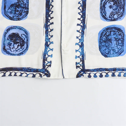 Levoire | Chemise Imprimée Avec Pantalon Large Ensemble Deux Pièces