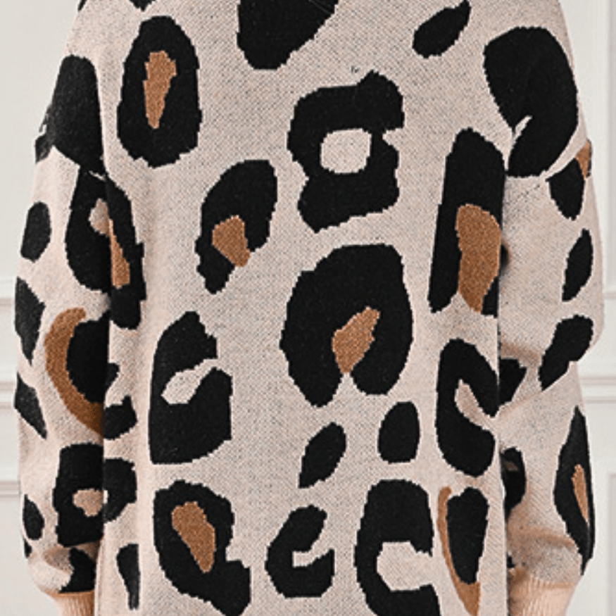 Levoire | Veste en tricot pour femmes à imprimé animal, pull, jersey