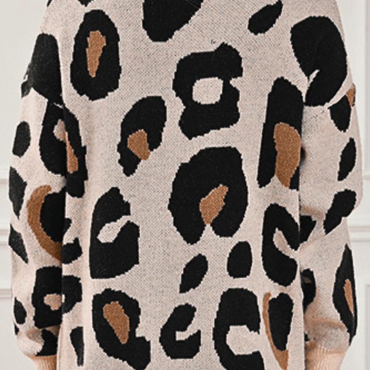 Levoire | Veste en tricot pour femmes à imprimé animal, pull, jersey