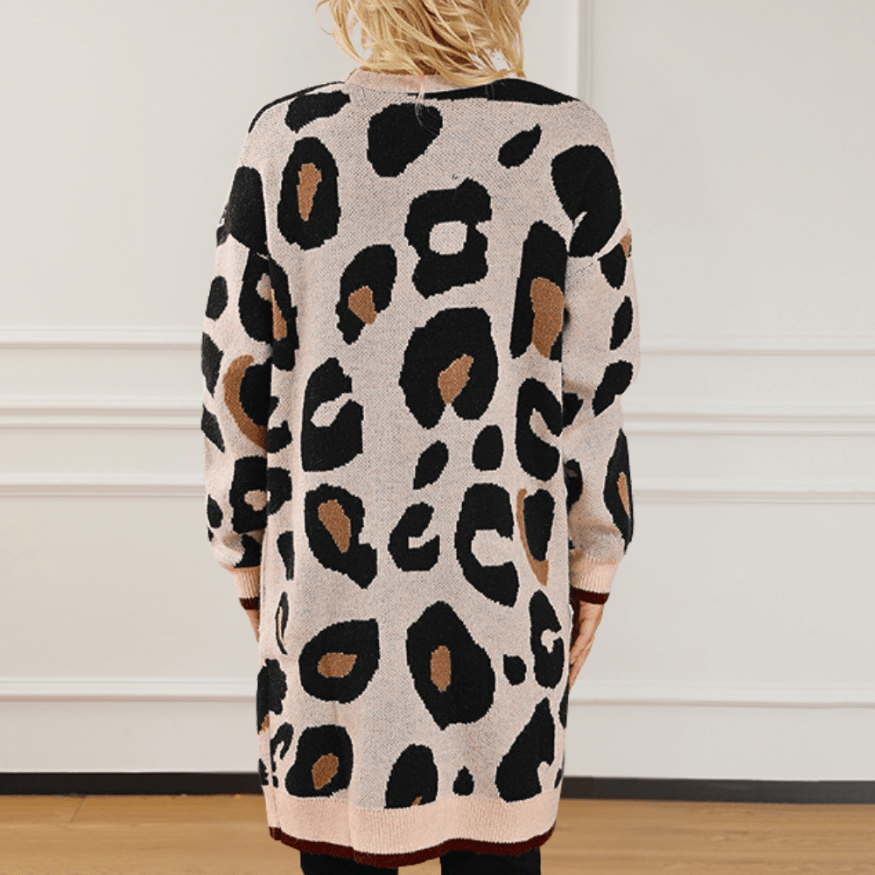 Levoire | Veste en tricot pour femmes à imprimé animal, pull, jersey