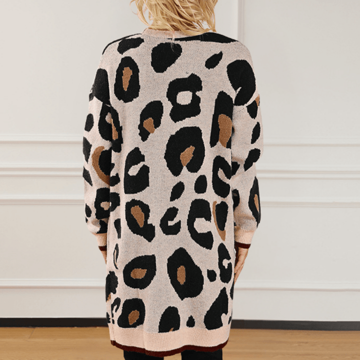 Levoire | Veste en tricot pour femmes à imprimé animal, pull, jersey