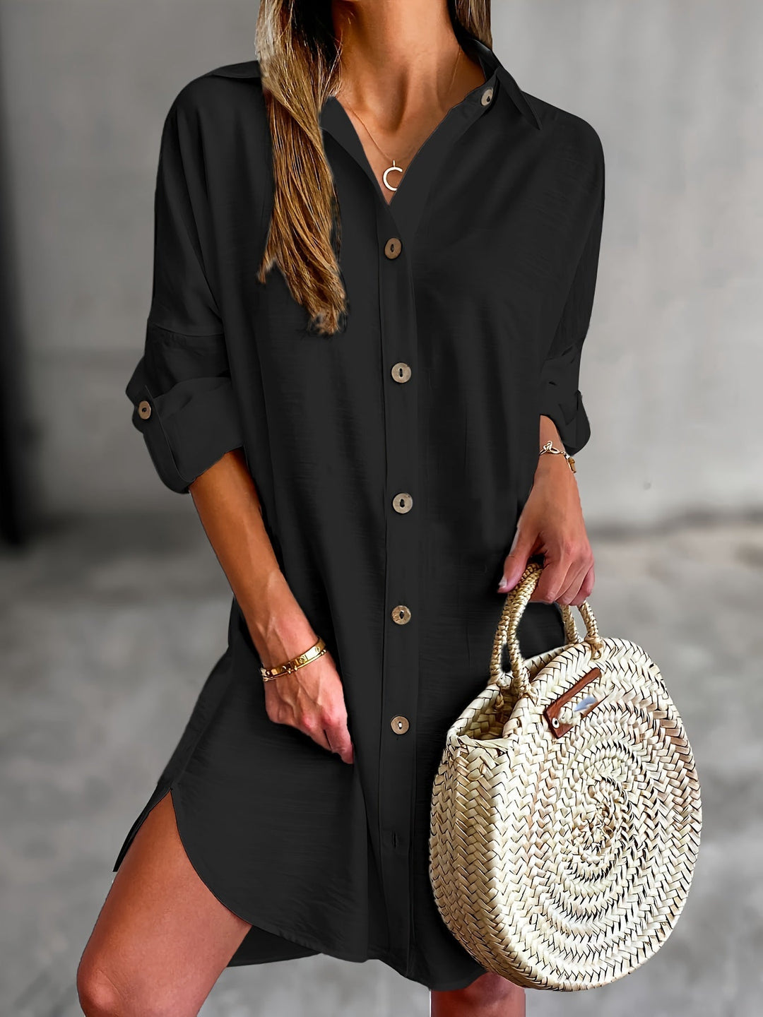 Levoire | Non Fusionné Chemise À Col Décontractée Robe À Boutons Et À Manches Longues