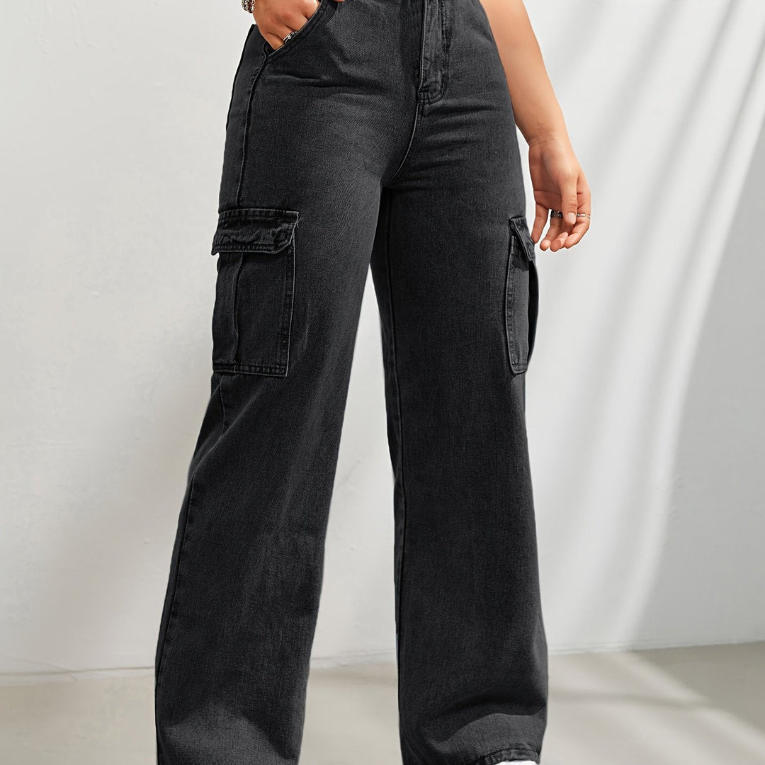 Levoire | Rennot Denim Cargo-Pantalons Avec Jambe Large Et Taille Haute