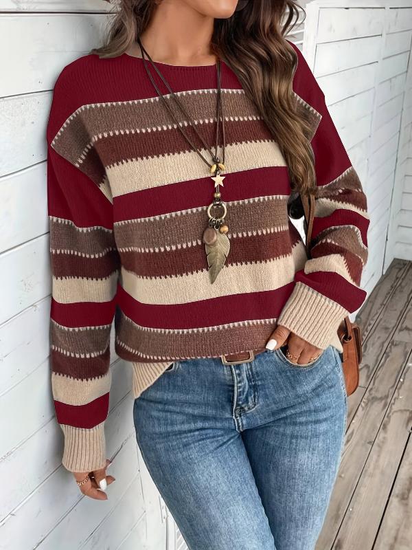 Levoire | Pull En Jersey Rayé Mélange rouge