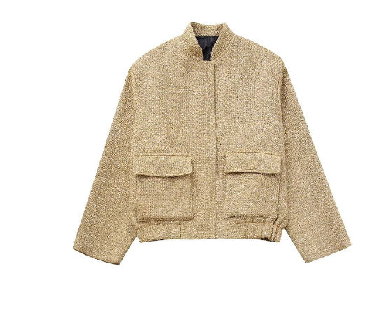 Levoire | Veste Courte Avec Poches Et Volants Pour Femmes Tai