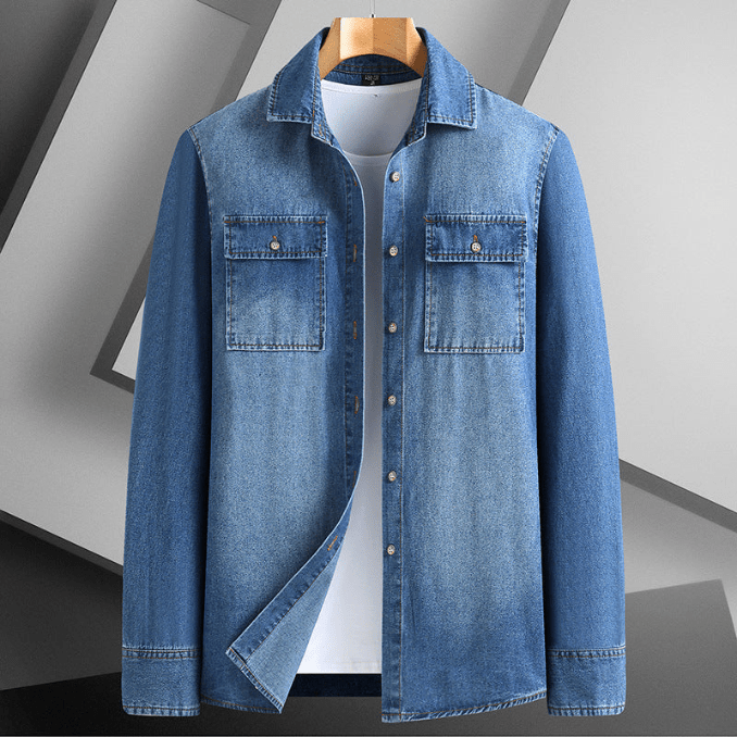 Levoire | Chemise Homme Style Décontracté & Tendance en Jean Denim Bleu