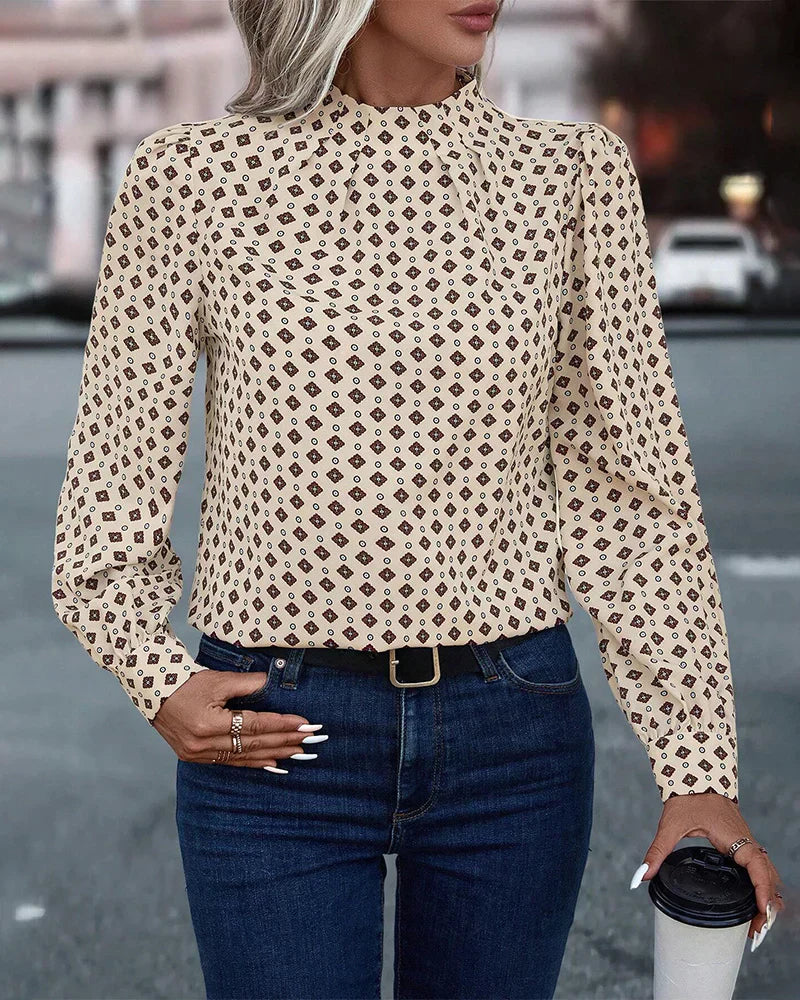 Levoire | Blouse À Motifs De Vendange Beige