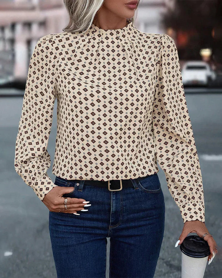 Levoire | Blouse À Motifs De Vendange Beige