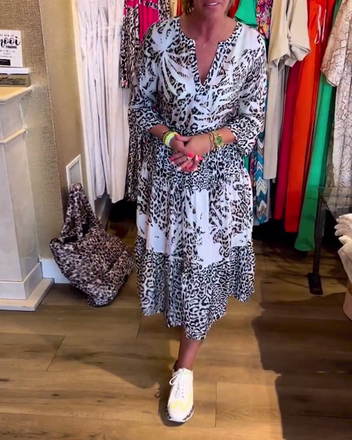 Levoire | Robe De Loisirs Avec Des Manches 3/4 Et Motif Léopard