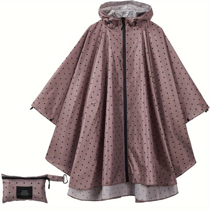Levoire | Poncho De Pluie Sportif Pour Femme Avec Capuche Et Motif Géométrique Kaki points