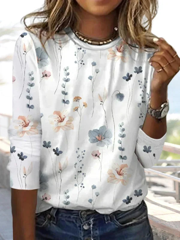 Levoire | Haut Tendance Avec Motif Floral Blanc