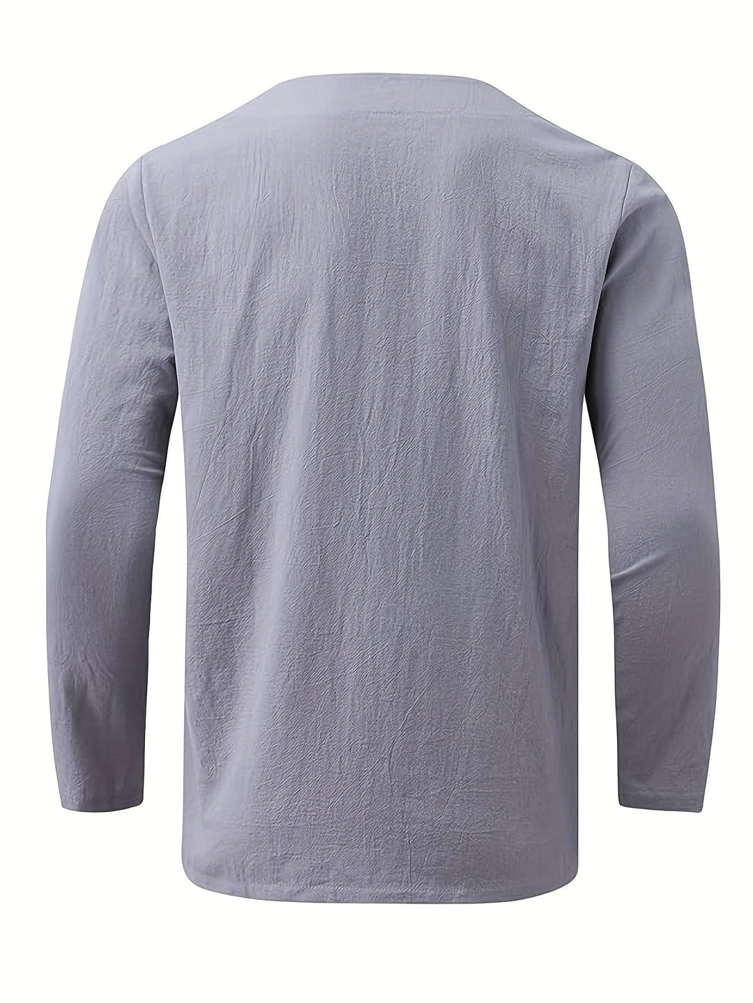 Levoire | T-Shirt Henley À Manches Longues En Mélange Coton-Lin Printemps/Automne