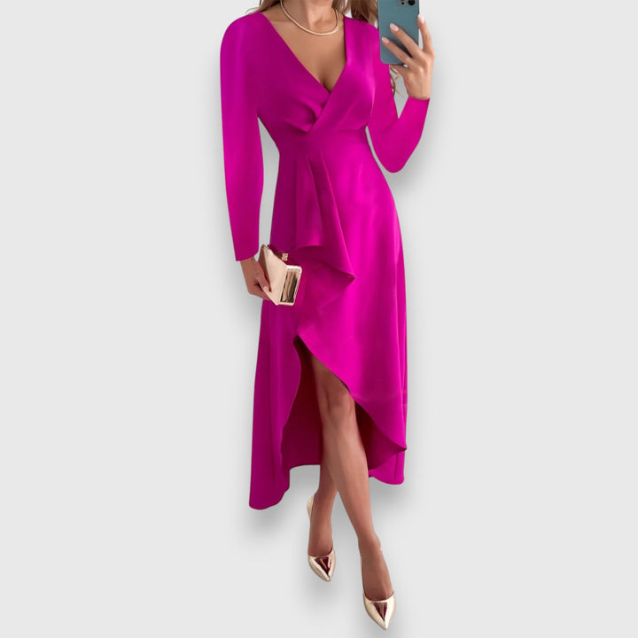 Levoire | Robe Enveloppante Col Rond Rosa