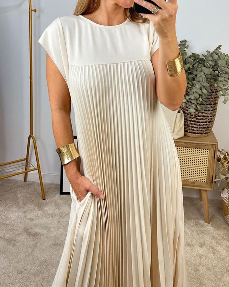Levoire | Robe Unie Sans Manches Froncée