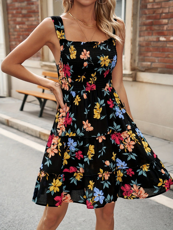 Levoire | Femme Robe À Encolure Carrée À Imprimé Floral
