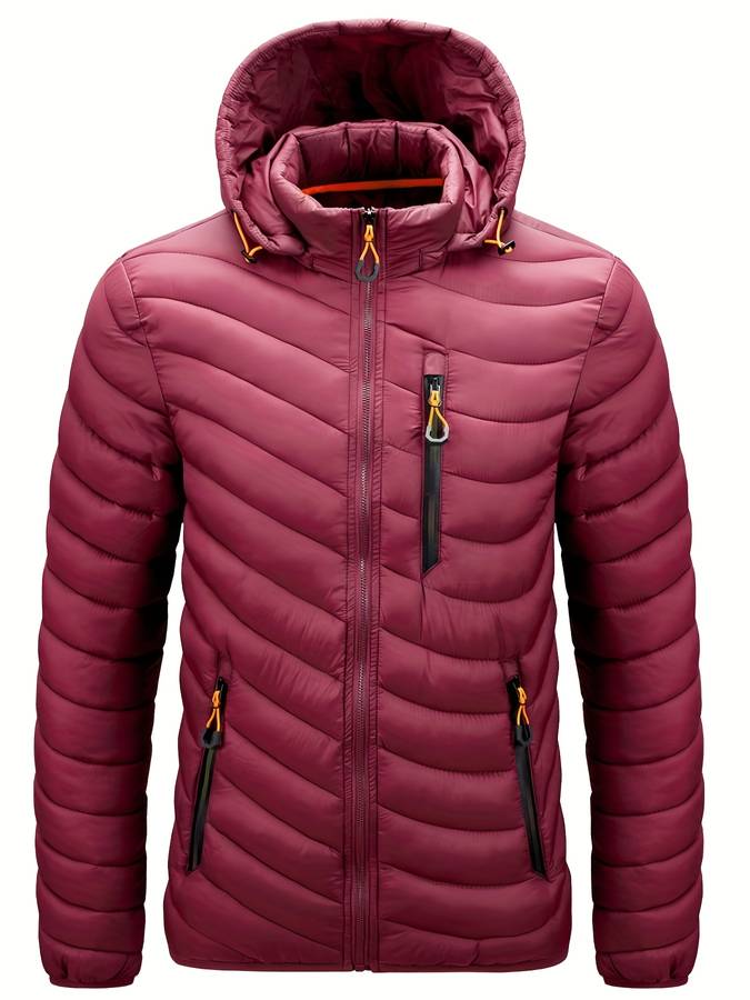 Levoire | Veste à capuche zippée avec poches à manches longues chaudes Rot