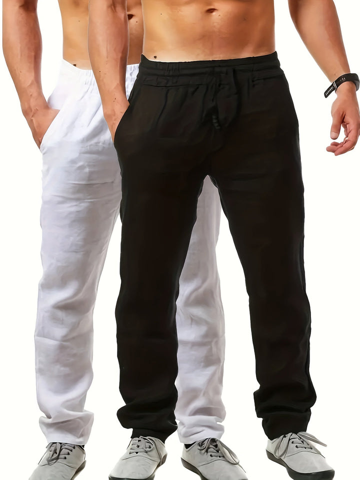 Levoire | Sweats Unis En Coton Avec Cordon Blanc et noir