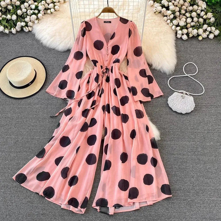 Levoire | Salopette à col V avec imprimé à pois Rosa Une taille