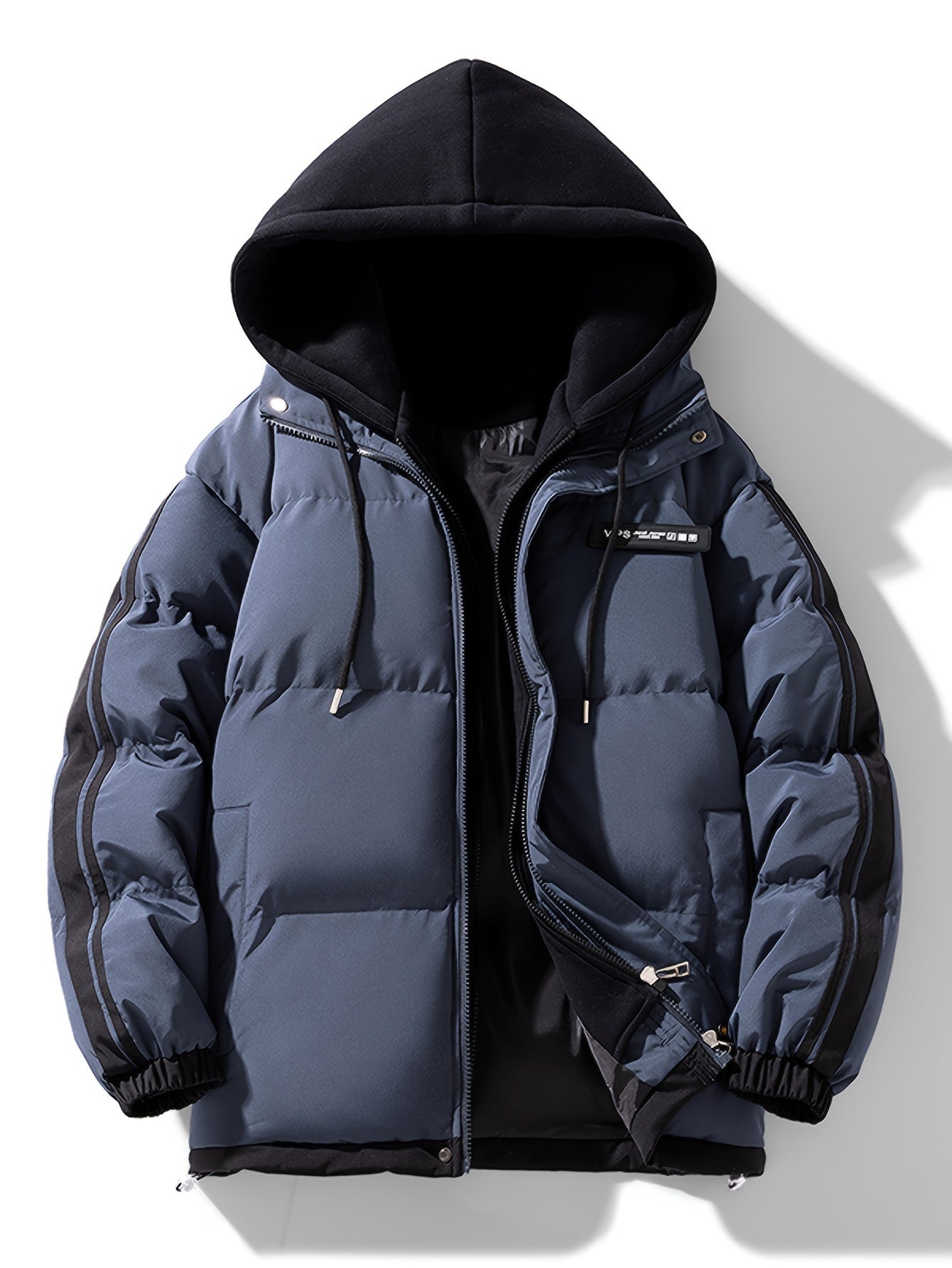 Levoire | Veste Puffer À Manches Longues Avec Capuche, Zip Et Poches Gris foncé