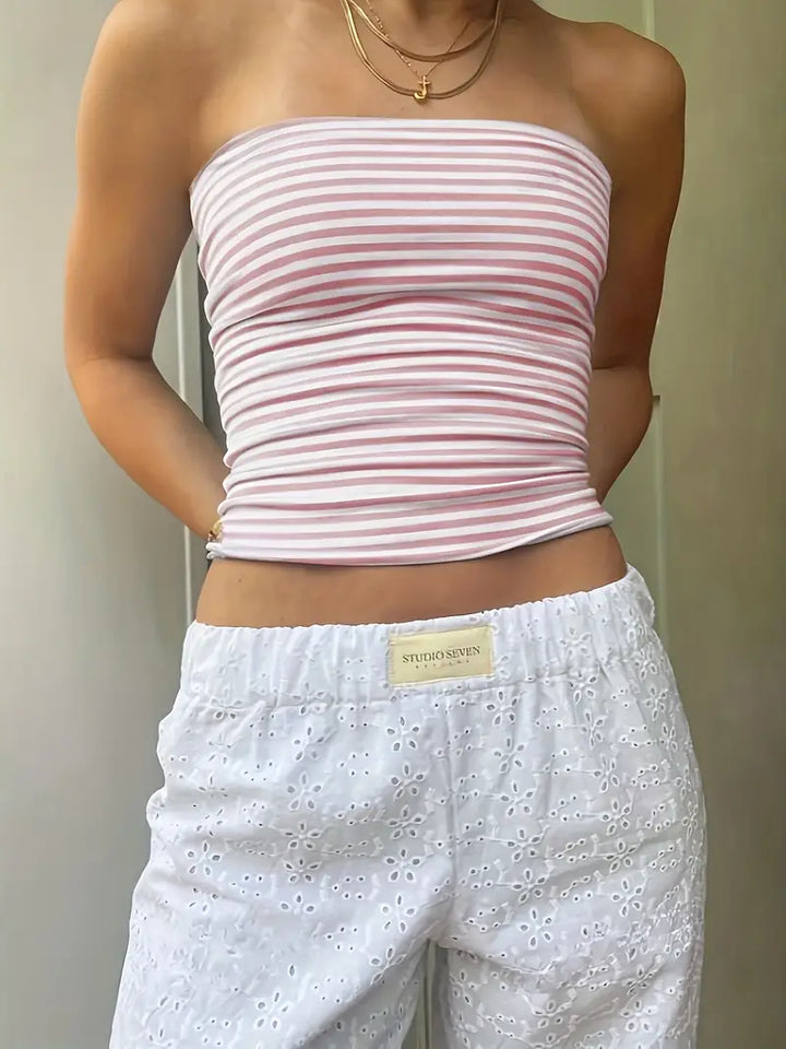 Levoire | Haut Tube Rayé Rosa