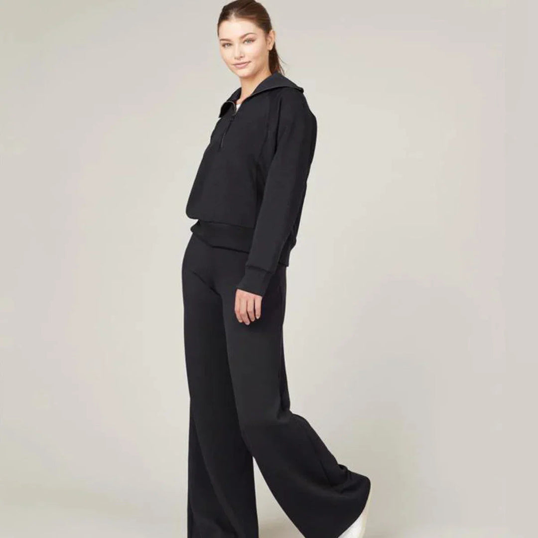 Levoire | Chic Manches Longues Doux Ensemble De Loungewear Noir