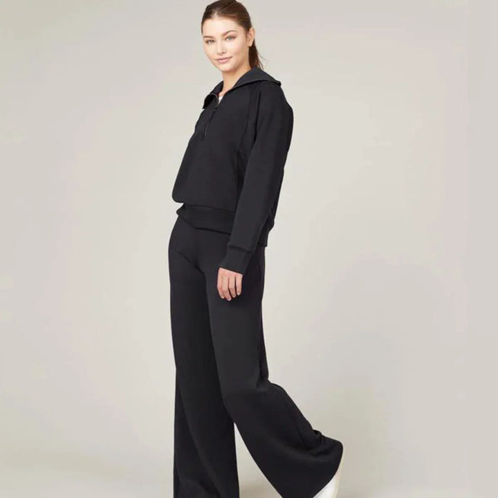 Levoire | Chic Manches Longues Doux Ensemble De Loungewear Noir
