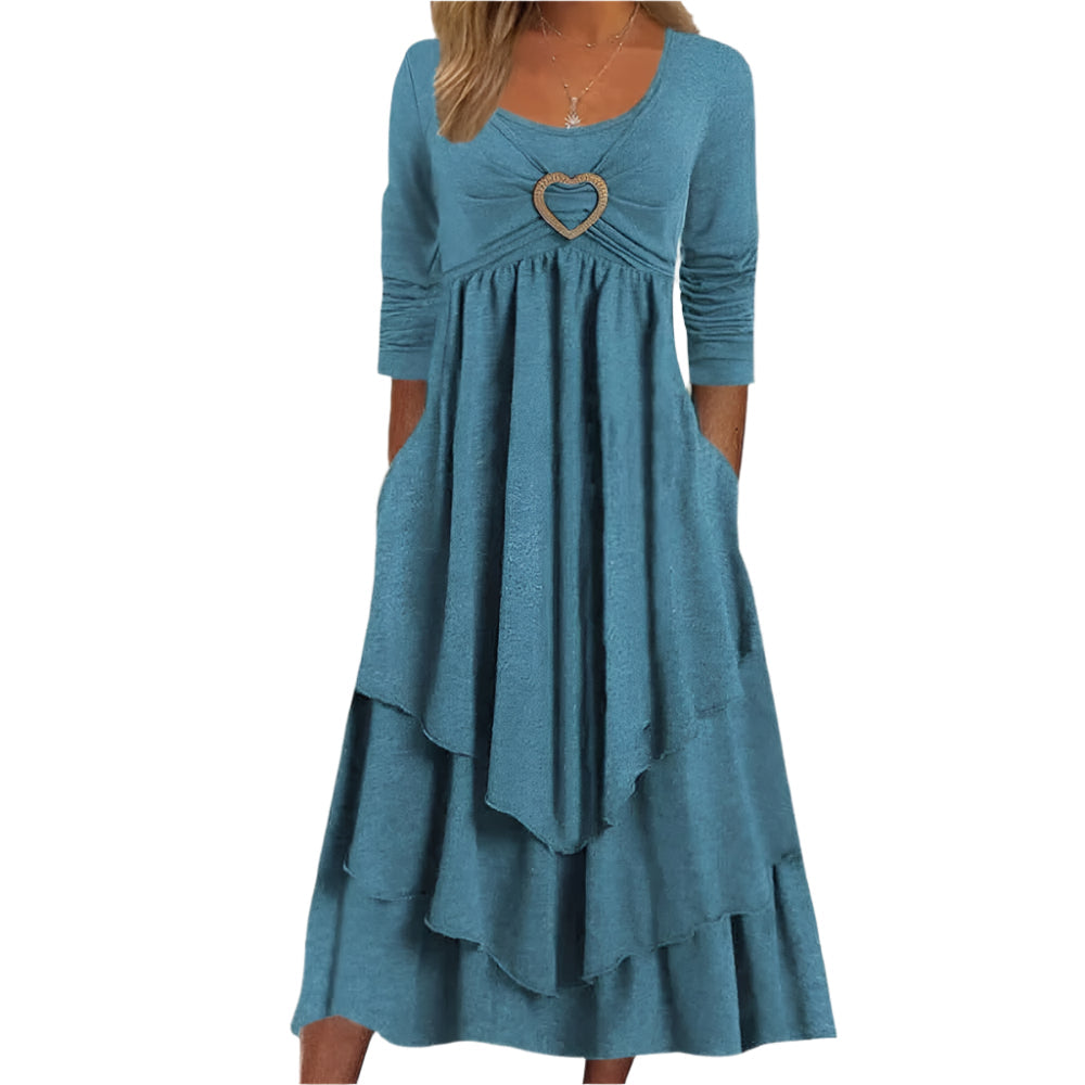 Levoire | Robe À Volants Avec Détail En Forme De Cœur Pour Femmes Bleu