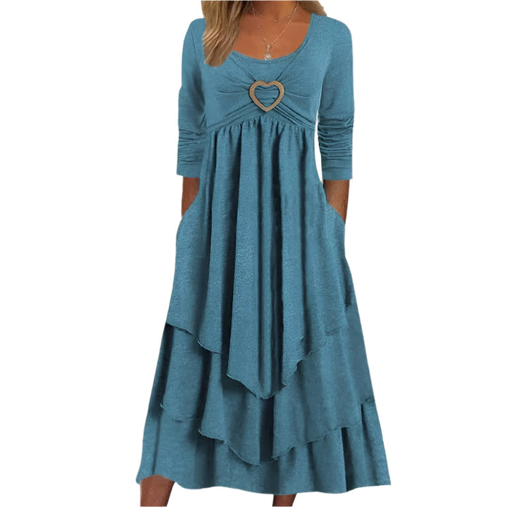 Levoire | Robe À Volants Avec Détail En Forme De Cœur Pour Femmes Bleu