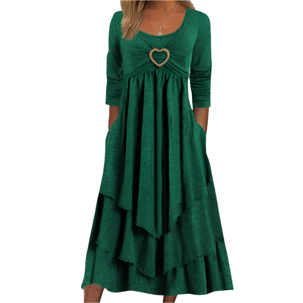 Levoire | Robe À Volants Avec Détail En Forme De Cœur Pour Femmes Vert