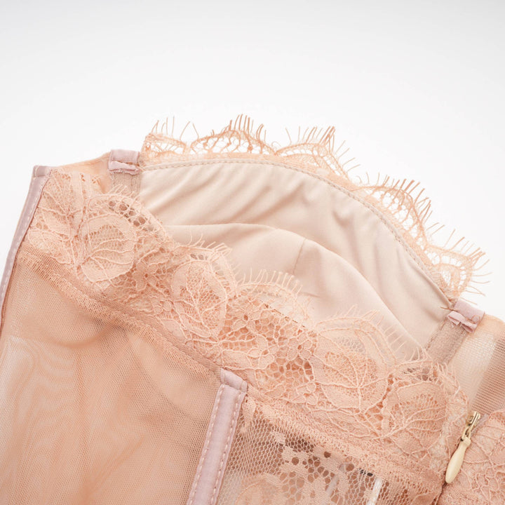 Levoire | Robe Maxi En Maille Bustier Rose