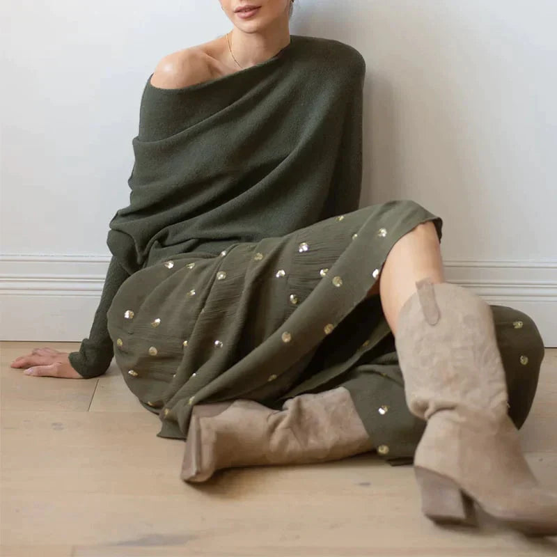 Levoire | Pull Asymétrique Moderne Avec Encolure Bateau Pour Femmes